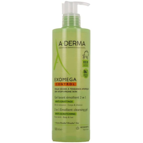 Exomega Control Gel Lavant Émollient 2 en 1 Anti-Grattage 750ml