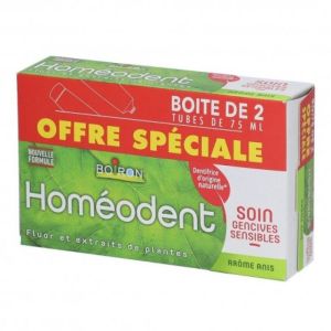 Dentifrice Homéodent Soin gencives sensible Anis 2 X 75 ml