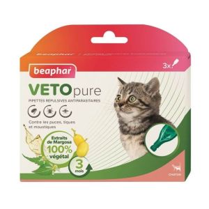 VETOpure pipettes répulsives antiparasitaires chatons x3