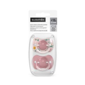 Lot de 2 Sucettes Physiologiques pour Bébé +18 Mois Rose