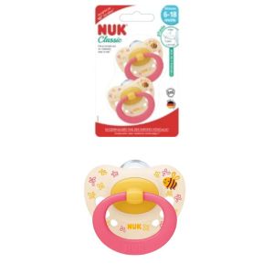 Sucettes rose abeille silicone 6-18 mois Classic