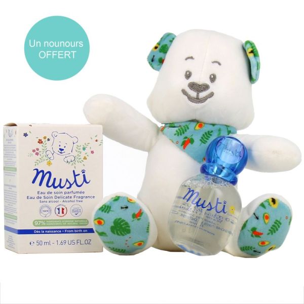 Coffret parfum Musti 50ml + Doudou nounours offert