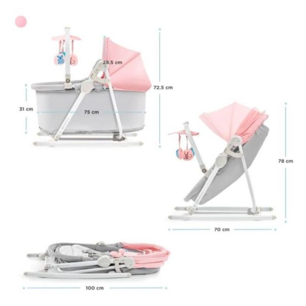 Transat balancelle 5 en 1 Unimo up Rose