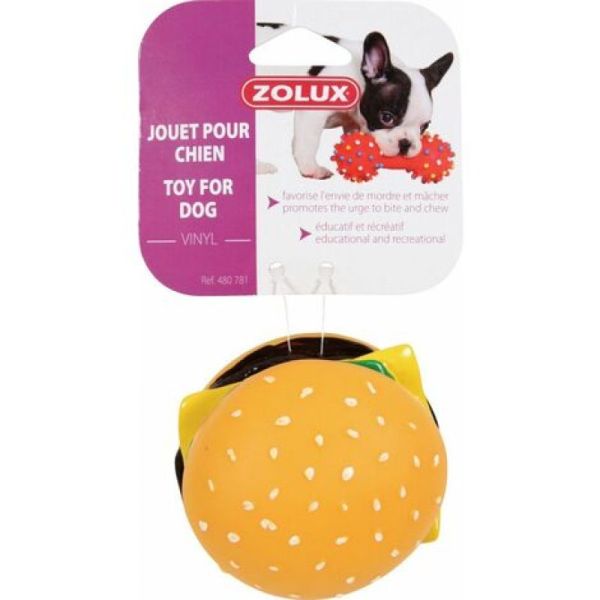 Jouet Chien Hamburger 8cm X1