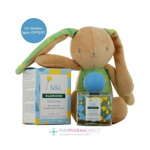 Klorane Bébé Eau Parfumée Petit Brin 50ml + Doudou lapin