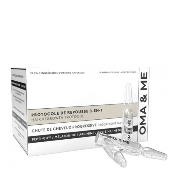 Protocole de Repousse 3-en-1 Chute de Cheveux Progressive 12 Ampoules