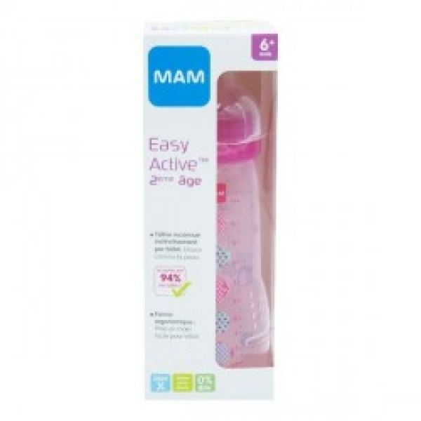 Biberon Easy Active 6m+ rose 330ml