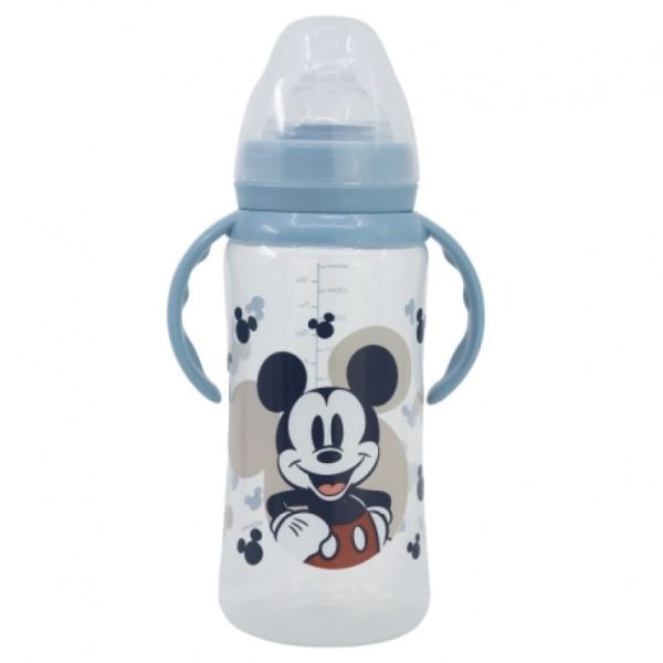 Biberon à col large avec poignées et tétine en silicone à 3 positions 360ml Mickey