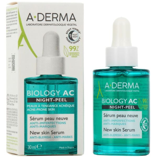 A-Derma Biology AC Night-Peel Sérum Peau Neuve 30ml