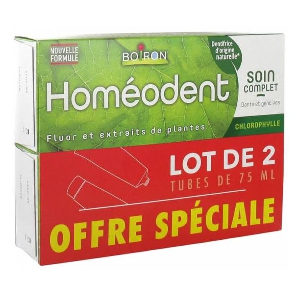 Dentifrice Homéodent Soin complet dents et gencives Clhorophylle 2 X 75 ml