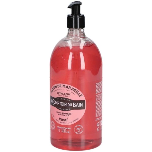 Savon traditionnel de Marseille parfum rose 1L